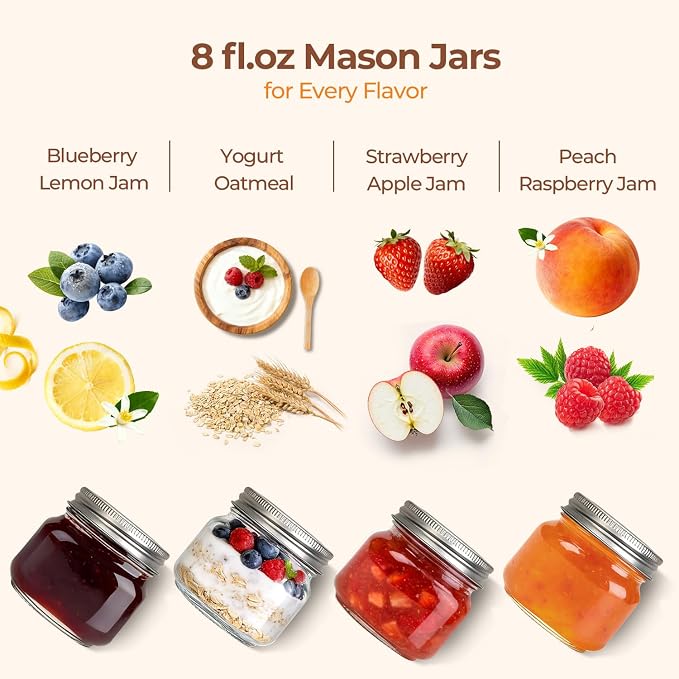 ComSaf 8 oz Regular Mouth Mason Jars, and Crafters Creating DIY Candles and - Image 5