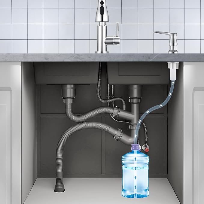 GAGALIFE Kitchen Sink Soap Dispenser Chrome, Under Sink Soap Dispenser - Image 8