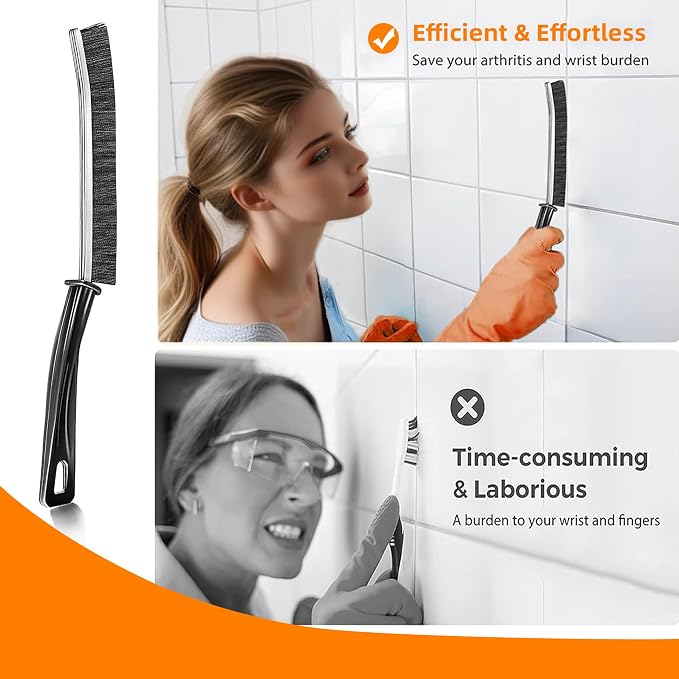 3Pcs Hard-bristled Crevice Cleaning Brush, Bathroom Cleaner Tools - Image 4