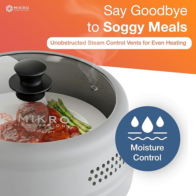 Mikro Innovations Glass & Silicone Microwave Splatter Cover – Tall and - Image 2