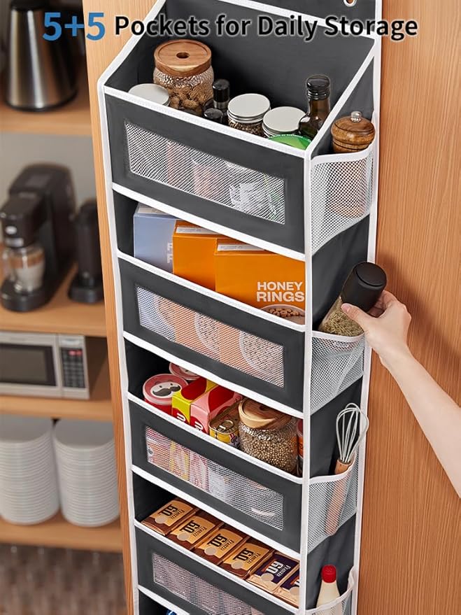 JARLINK 2 Pack Over the Door Organizer Storage, 5 Shelf Hanging Door Organizer - Image 5