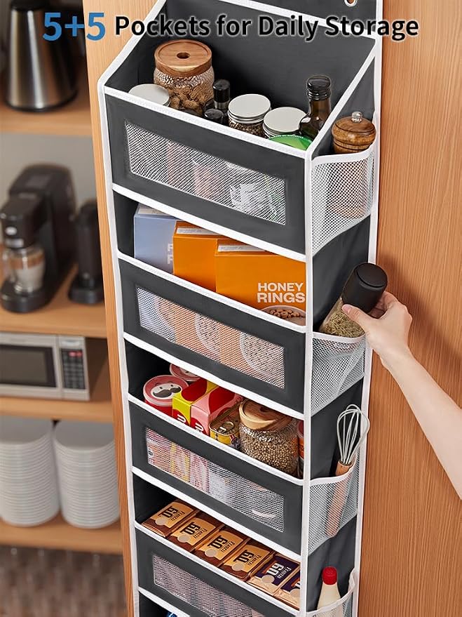JARLINK Over the Door Organizer Storage, 5 Shelf Hanging Organizer - Image 5