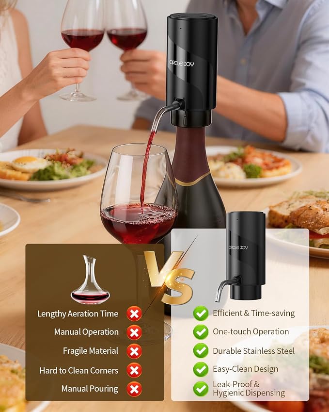 CIRCLE JOY Electric Wine Aerator Pourer, Rechargeable Automatic Wine Decanter - Image 2