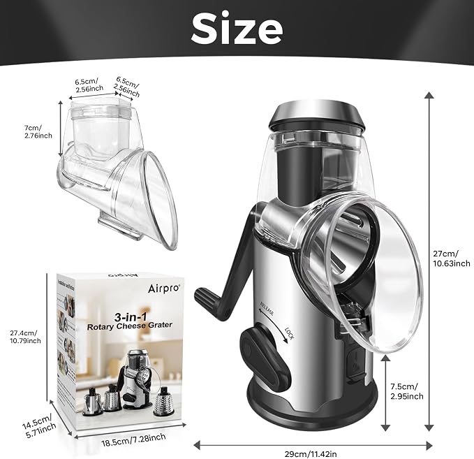 Airpro Rotary Cheese Grater - Image 6