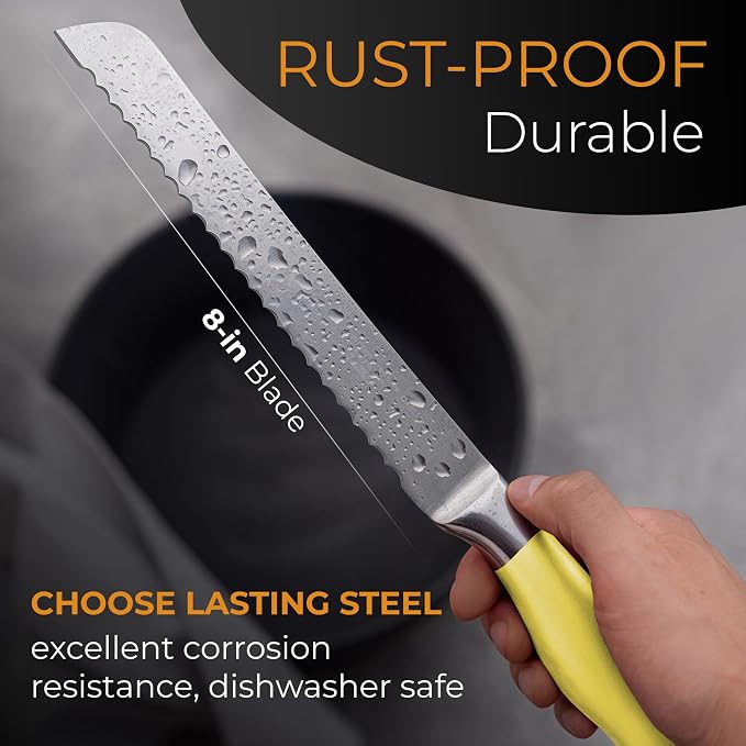 Orblue Serrated Bread Knife Ultra-Sharp Stainless Steel Professional Grade - Image 2