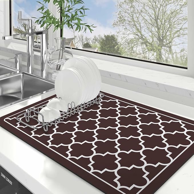 WISELIFE Dish Drying Mat Super Absorbent Drying Mat Large Dish Drying Mats by WiseLife