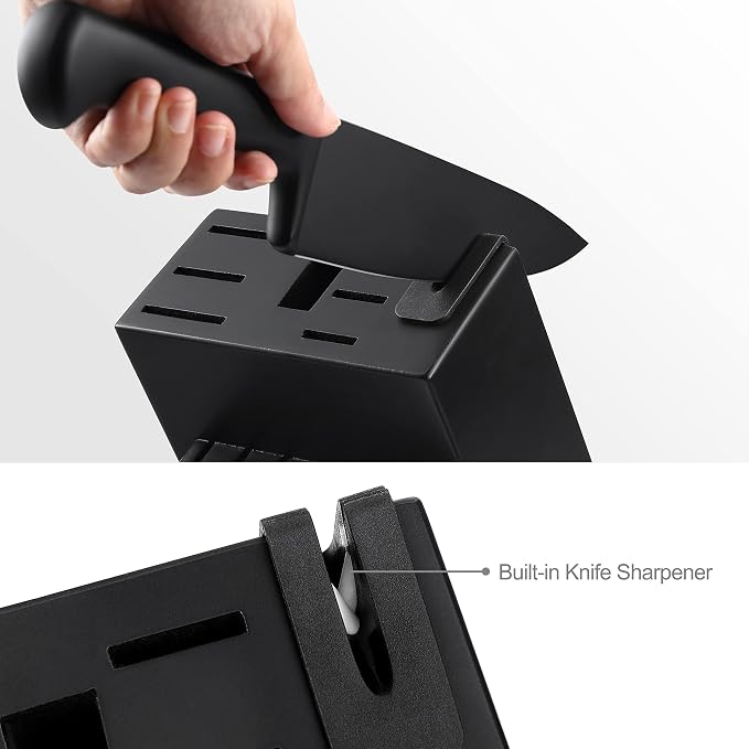 McCook® Premium Black Knife Sets, German Stainless Steel Kitchen Knives Block - Image 2