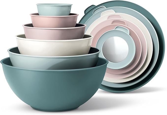 COOK WITH COLOR Mixing Bowls with TPR Lids by CookwithColor