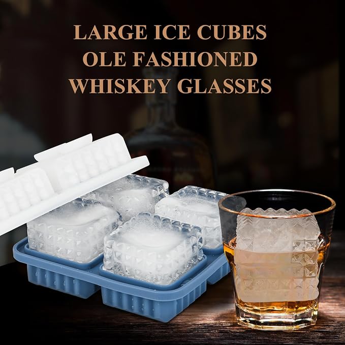 2-Inch Whiskey Ice Cubes Mold, Silicone Ice Cube Trays - Image 3