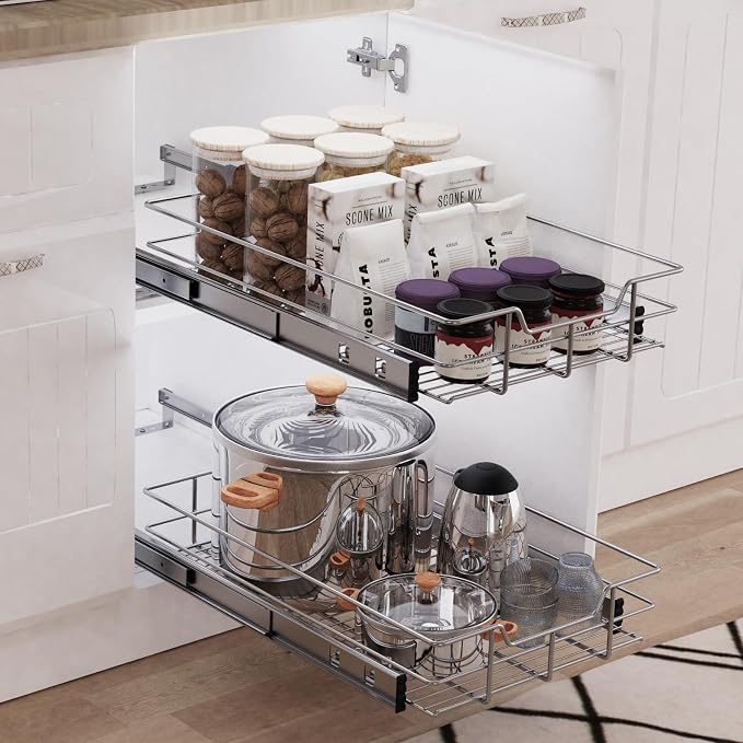Pull Out Cabinet Organizer 11" W X 17" D, Slide Out Drawers - Image 5