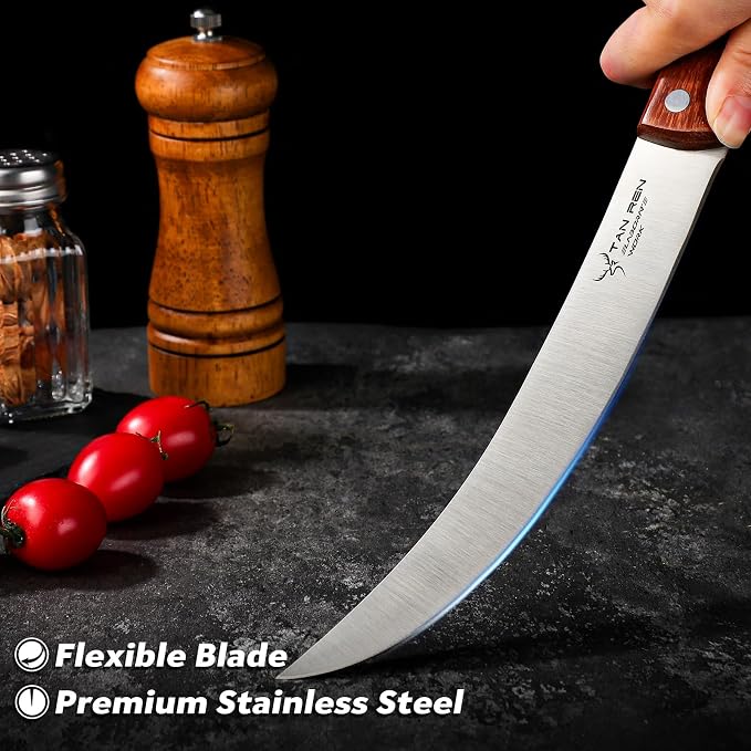 TAN REN Butcher Breaking Knife 8 Inch, Stainless Steel - Image 3