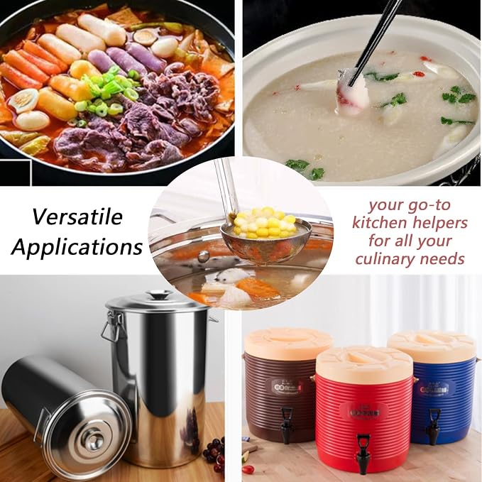 3 Pcs 2 oz Stainless Steel Soup Ladle Set, Long Handle Serving Spoons - Image 6