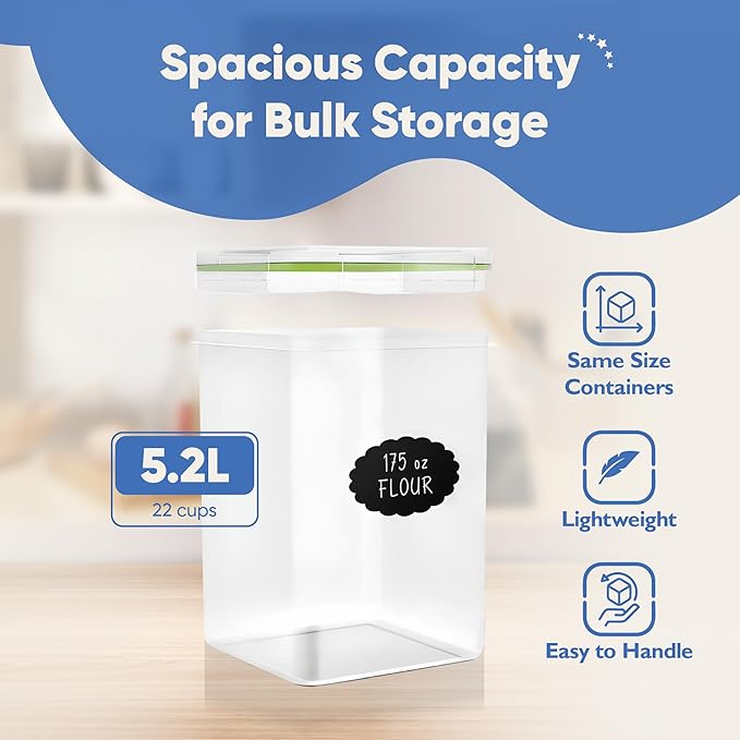 Chef's Path Kitchen Storage Box Set of 4 Extra Large Airtight Food Storage Jars - Image 4