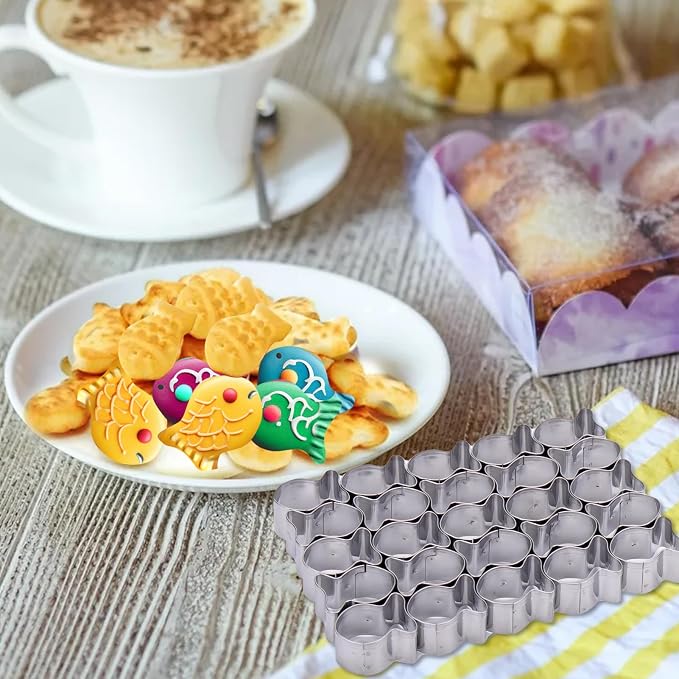 AIERSA Gold Fish Cracker Cutter, 25 Cavity Fish Cookie Cutter, Mini Gold Fish - Image 5