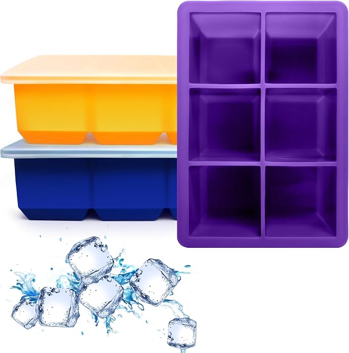 Excnorm Silicone Ice Cube Trays 3 Pack by Excnorm