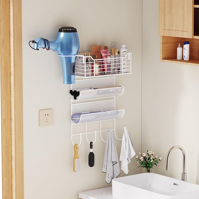 VITVITI Metal Hair Tool Organizer Wall Mount, Hair Dryer Holder - Image 3