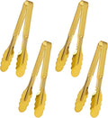 4 Pack Stainless Steel Serving Tongs, 9 Inch Gold Salad Tongs Serving Utensils by JCREN