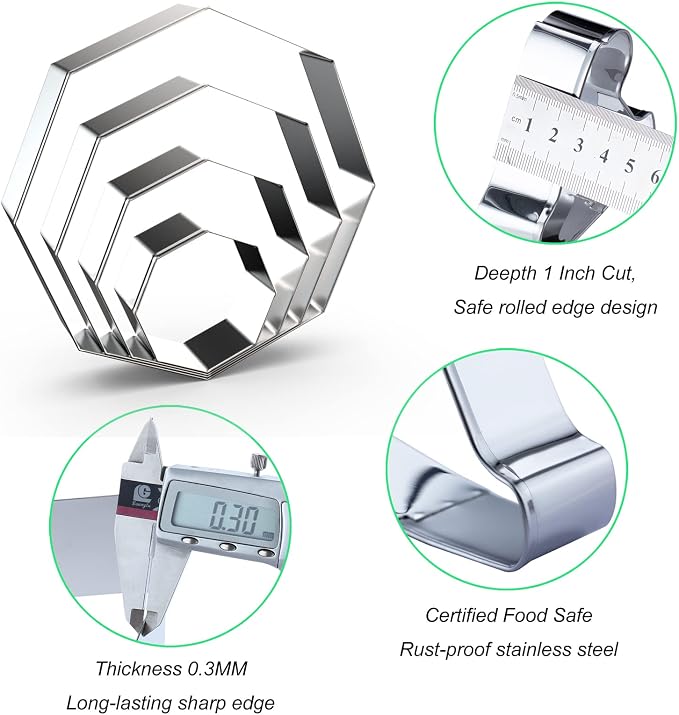 Octagon Cookie Cutter Set for Baking - Image 3