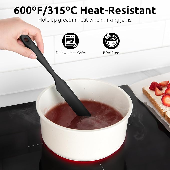 U-Taste Skinny Silicone Jar Spatula: 600ºF Heat-Resistant Food-Grade 10in Long - Image 5