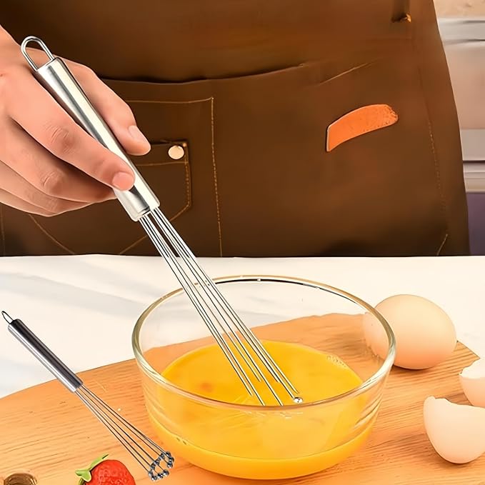 2 Pieces 10.23inch Stainless Steel Ball Whisks, Durable Manual Egg Beater - Image 4