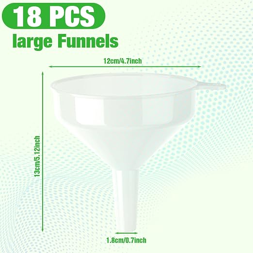 Honeydak 18 Pcs Plastic Funnels 4.7 Inch Wide Mouth Multi-Purpose Funnels - Image 2