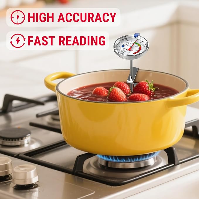 TempPro Candy Thermometer with Pot Clip, Fryer Cooking Thermometer fo Chocolate - Image 2