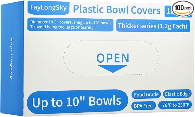100pcs Boxed Plastic Bowl Covers by FAYLONGSKY