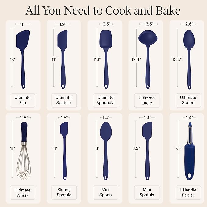 GIR: Get It Right 10-Piece Silicone Ultimate Kitchen Utensil Set – Spatulas - Image 3