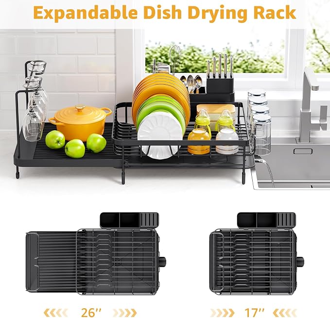 Urackify Large Dish Drying Rack – Expandable Dish Rack - Image 2