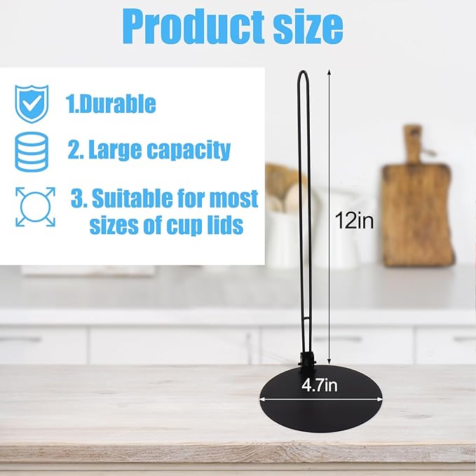 Vodolo Tumbler Lid Organizer, Cup Lid Holder, Slim Vertical Storage - Image 4