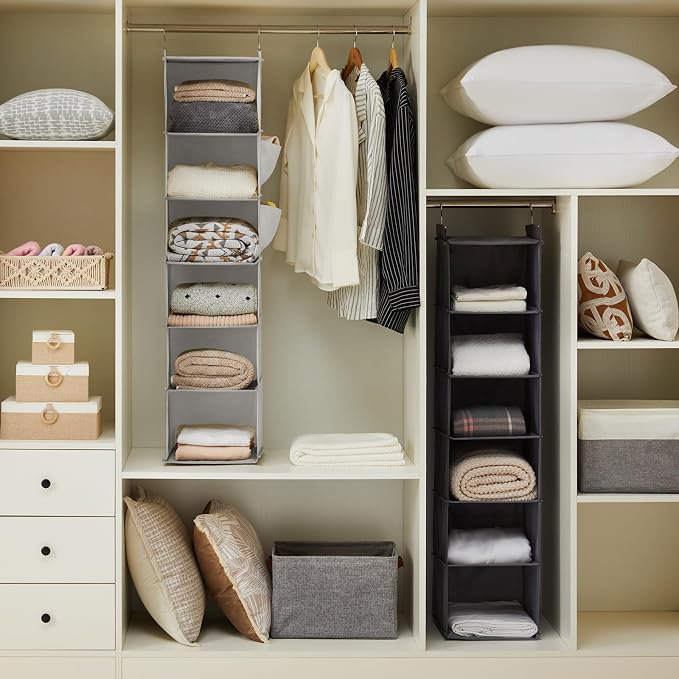 YOUDENOVA Hanging Closet Organizer and Storage, 6-Shelf Closet Hanging Storage - Image 4