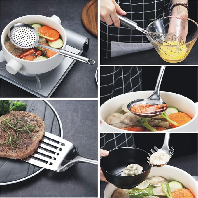 Berglander Cooking Utensil Set 13 Piece Stainless Steel Kitchen Tool Set - Image 5