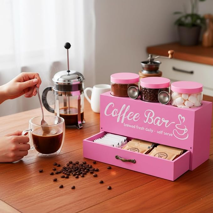 3 Pcs Coffee Bar Containers Set Include Coffee Sugar Container - Image 5