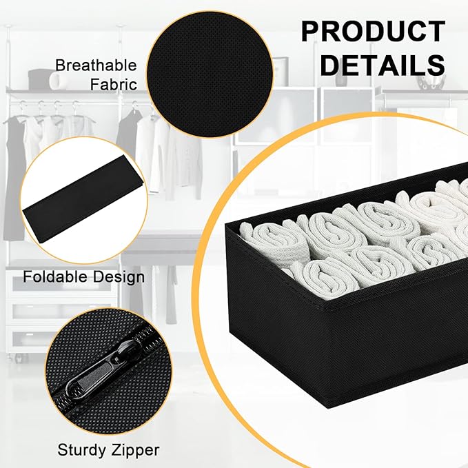 DIMJ Drawer Organizers, Foldable Closet Drawer Organizer, Dresser Drawer - Image 3