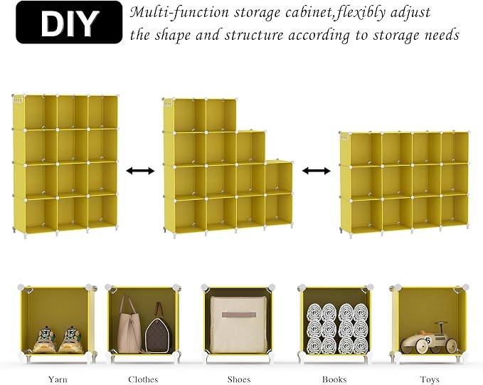 AWTATOS Cube Storage Organizer, Storage Cubes Shelves, 12 Cube Closet - Image 6