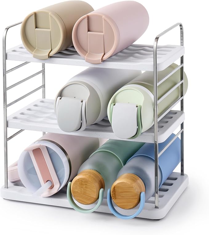 YouCopia UpSpace Water Bottle and Travel Mug Cabinet Organizer, Adjustable by YouCopia