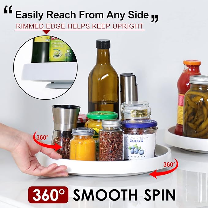 Set of 4, 10 Inch Non-Skid Lazy Susan Organizers - Image 4