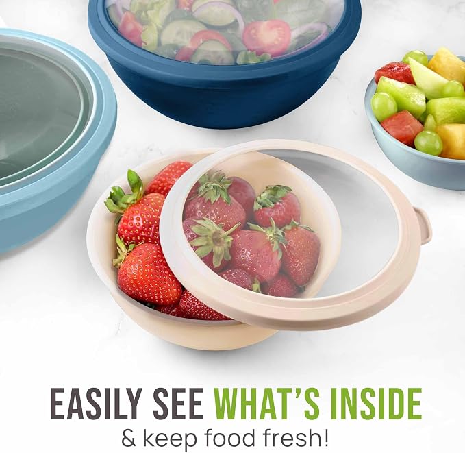 Zulay Kitchen 12 Piece Plastic Mixing Bowls - Image 5