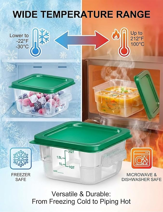 4 Pack 2QT Food Storage Containers - Image 4