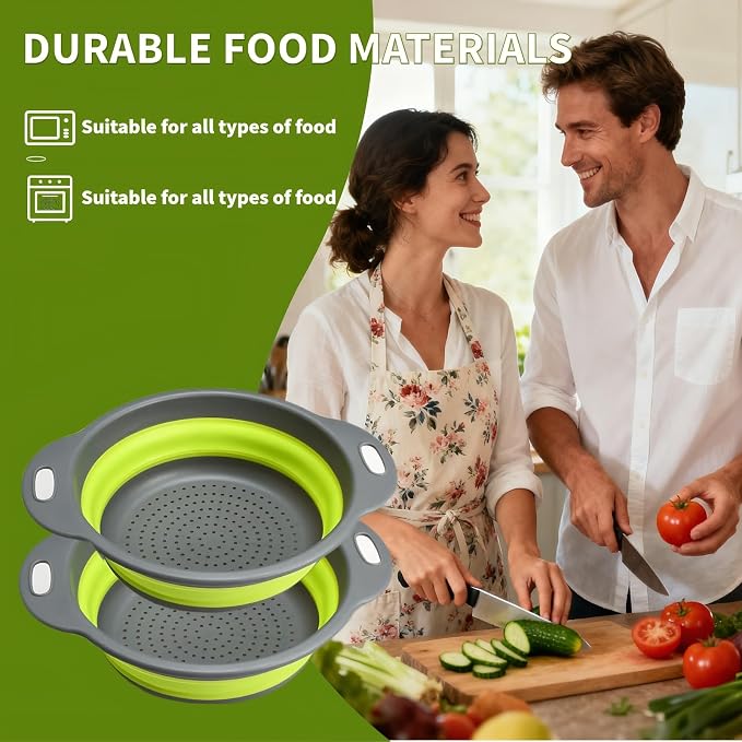 Silicone Colander Collapsible Strainers Set - Image 6