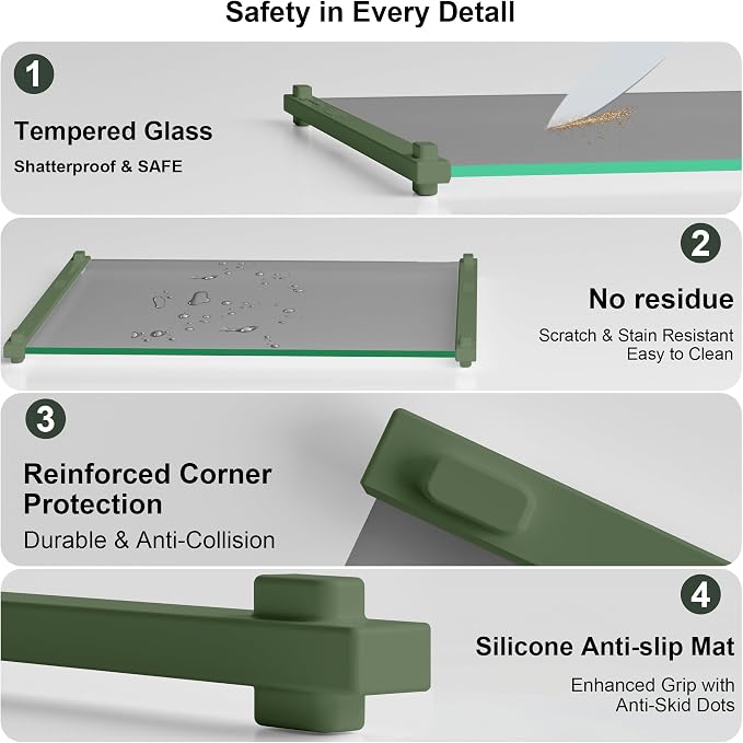 Glass Cutting Boards for Kitchen, European Grey Glass Paired - Image 4