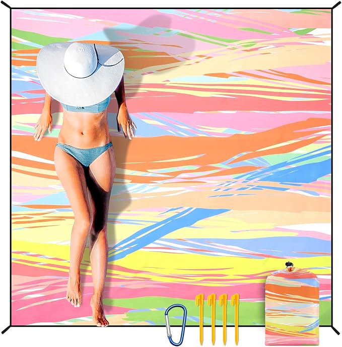 HIHOHO Beach Blanket Waterproof Sandproof Extra Large Beach Mat 79" X by HIHOHO