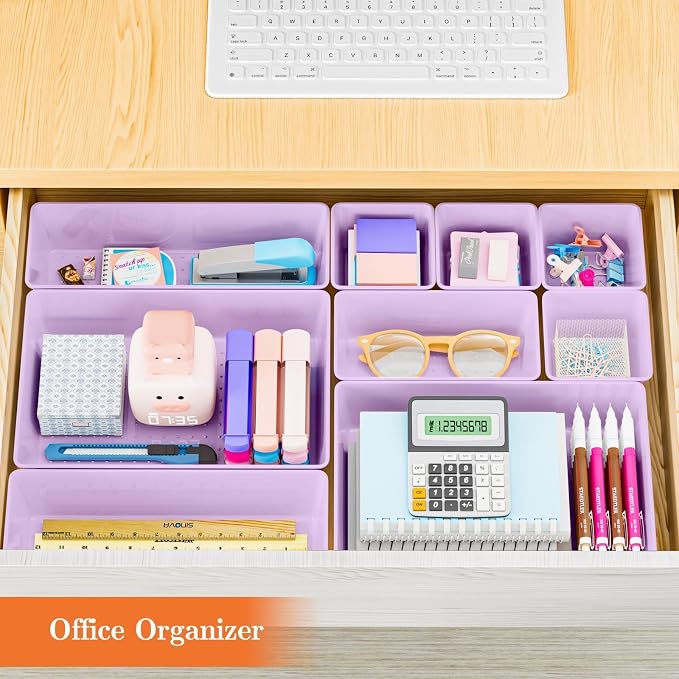 SpaceHacks 25 PCS Plastic Drawer Organizer Set, 4-Size Versatile Organizer - Image 7