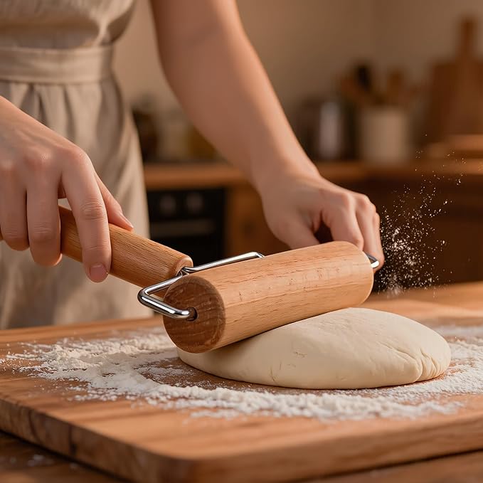 Pizza Rolling Pin Small Rolling Pin Wooden Dough Roller Non Stick Pizza Dough - Image 6