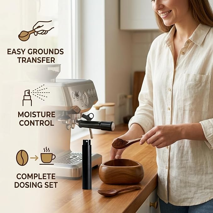 3PCS Coffee Dosing Cup, Wooden Coffee Dosing Set - Image 4