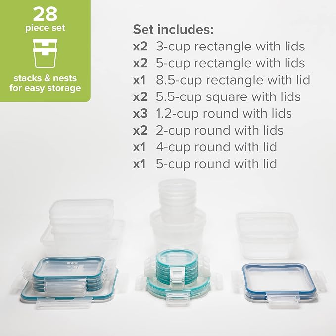 Snapware Plastic Total Solutions Food Storage Containers Set, Airtight & - Image 2