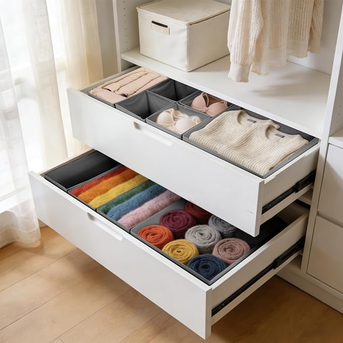 Drawer Organizer Clothes, 16 Pack Dresser Organizer Bins, Foldable Closet - Image 8