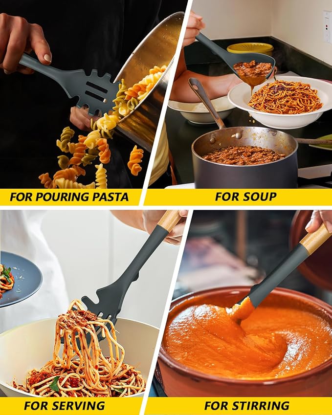 Silicone Soup Ladle and Spaghetti Spoon Set - Image 5