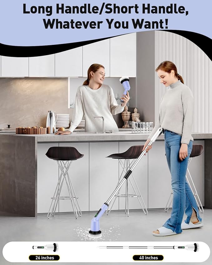 Electric Spin Scrubber for Cleaning Bathroom, Shower Scrubber Rotary Floor - Image 5
