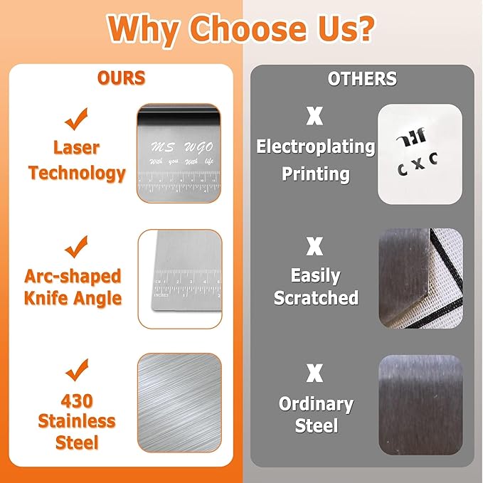 Pro Dough Pastry Scraper/Cutter/Chopper Stainless Steel Mirror Polished - Image 5